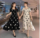 Short Sleeve Polka Dot Pattern Elegant Dress